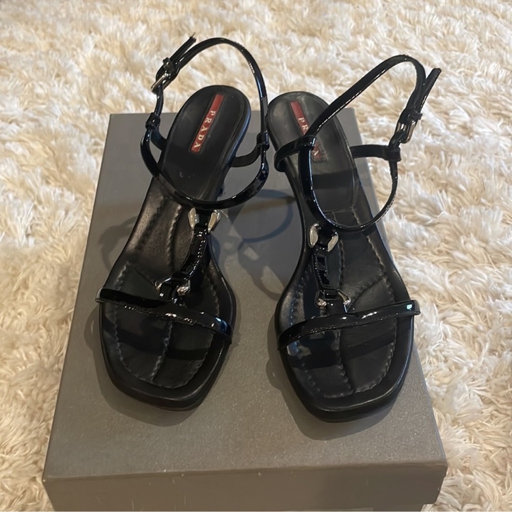 Prada AUTHENTIC Black Women's Sandals. Size 6.5 with box